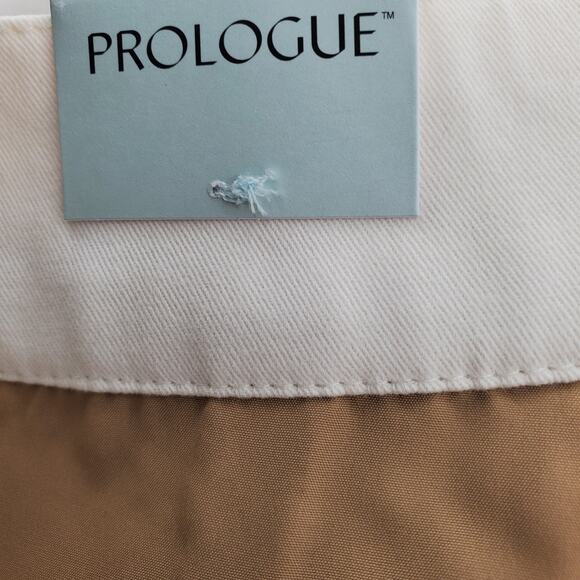 Prologue Womens Size 10 High-Rise Cropped Wide Leg Pants Off-White W Pockets New - Picture 8 of 8